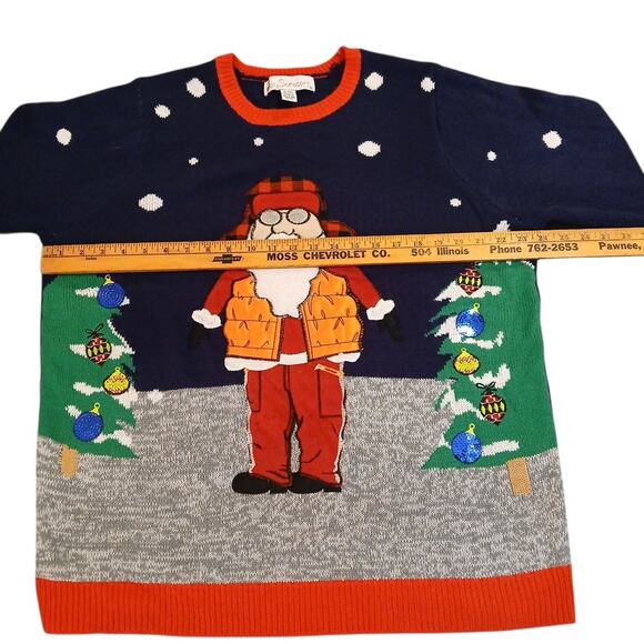 Jolly Sweaters Men’s Ugly Christmas Sweater Santa Claus Vest Trees Size XL - Picture 6 of 8